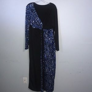 Black and Blue Bodycon Maxi Dress